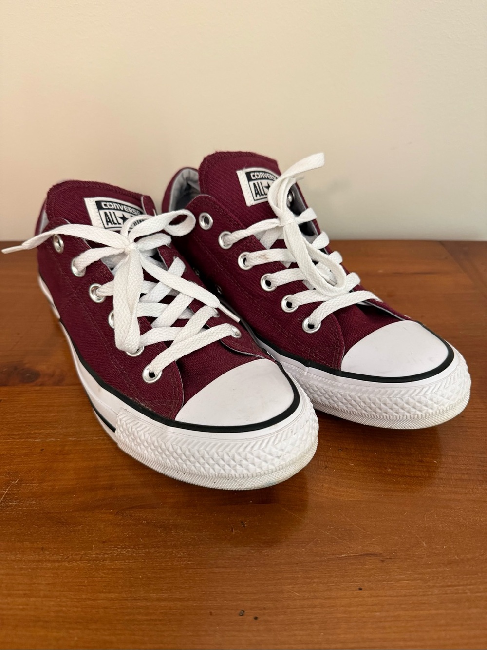 Converse All Star Chuck Taylor Lowtop Canvas Shoes Maroon 8 Style #558994F